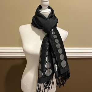 Accessory Street Black & Silver Scarf.  NEW with tags.